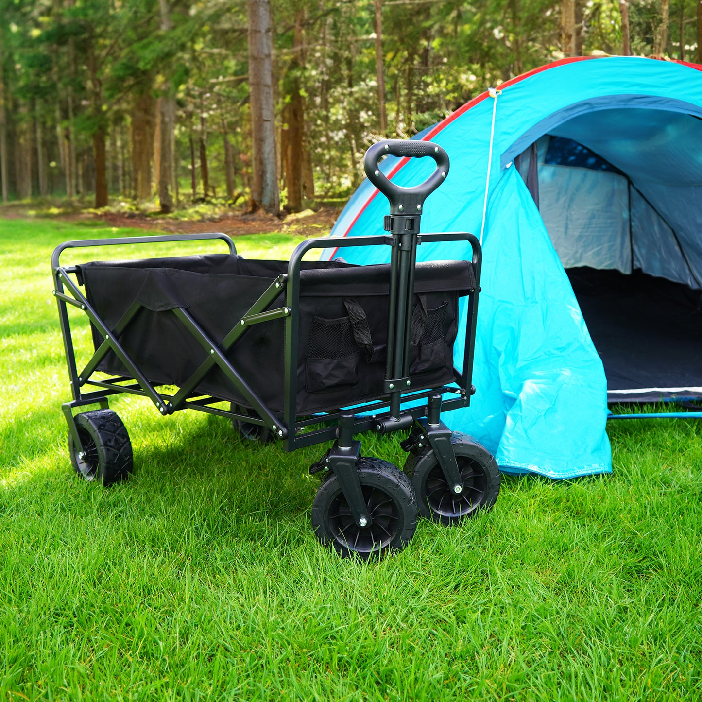 Collapsible Wagon, Removable Fabric, Big Wheels Max Capacity 100kg